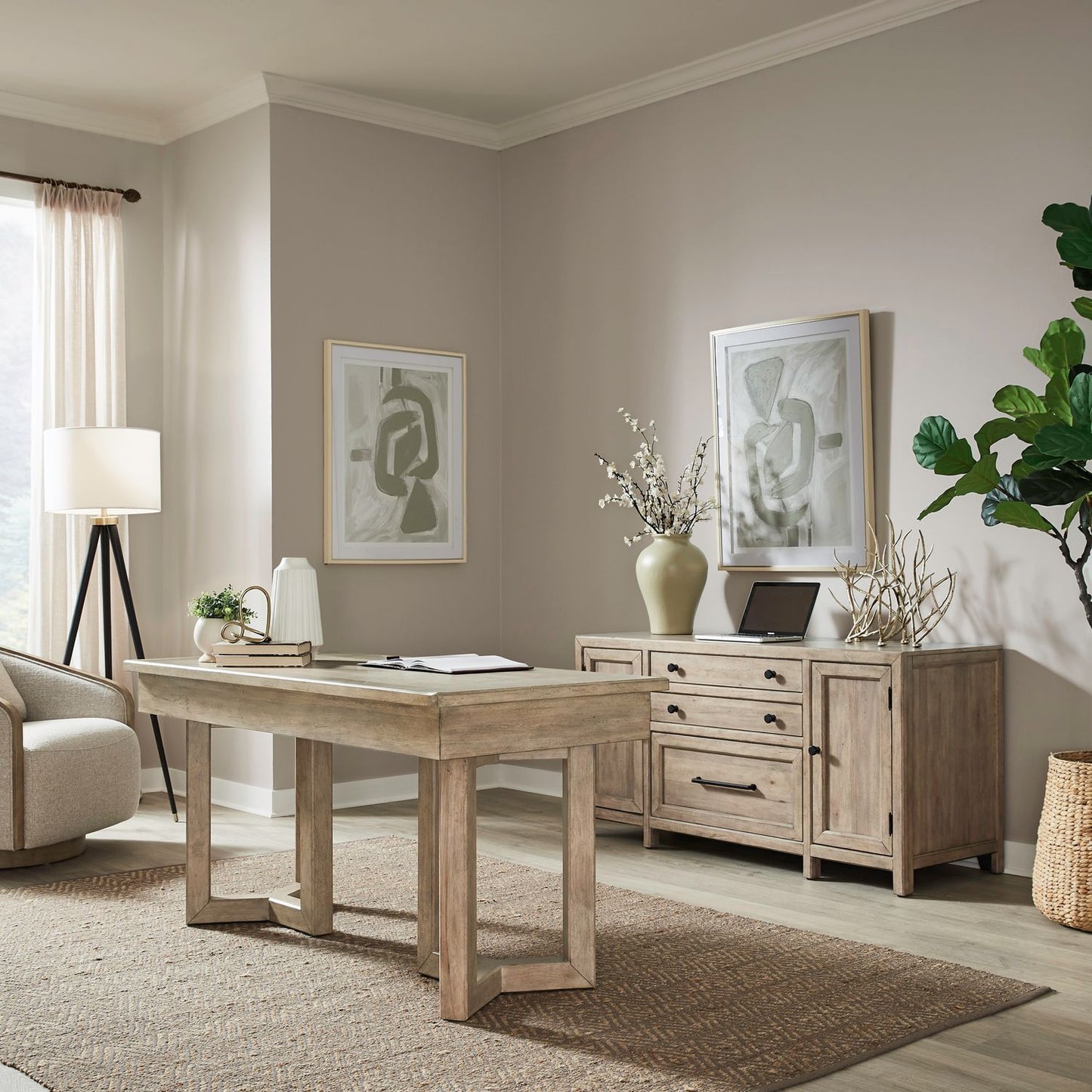 Proximity Place - 2 Piece Desk Set - Barley Buff