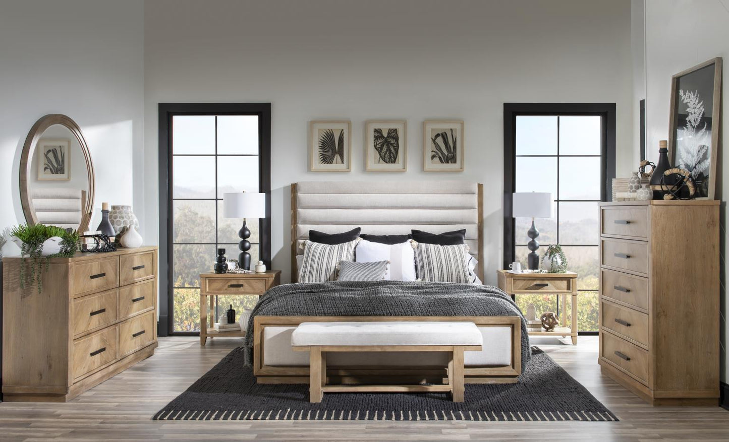Torrance - Upholstered Bed Bench - Aged Driftwood