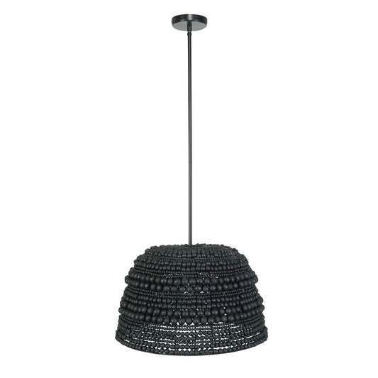 Persephone - Bead 1 Light Pendant - Black