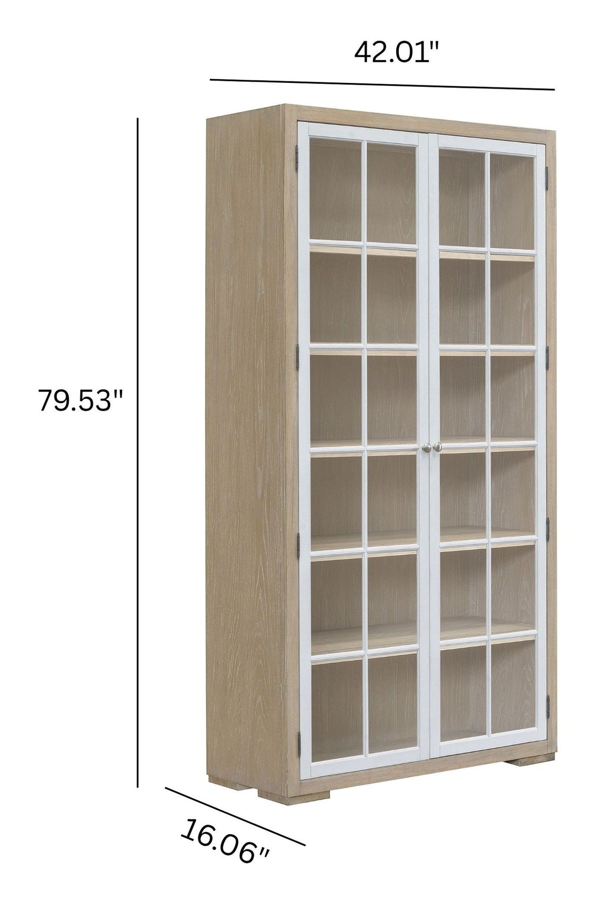 Pulaski Accents - 5-Shelf Glass Door Bookcase - Natural Wood Finish