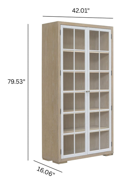 Pulaski Accents - 5-Shelf Glass Door Bookcase - Natural Wood Finish