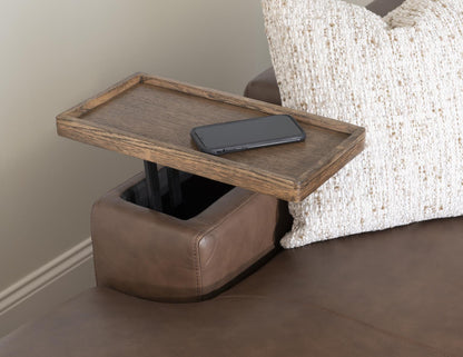 Solana - LAF Storage Chaise - Positano Clay / Warm Oak