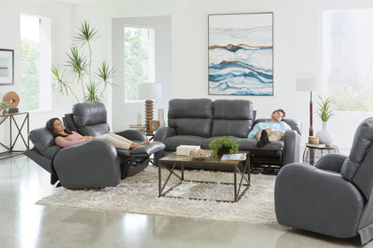 Angelo - Power Reclining Sofa - Gunmetal