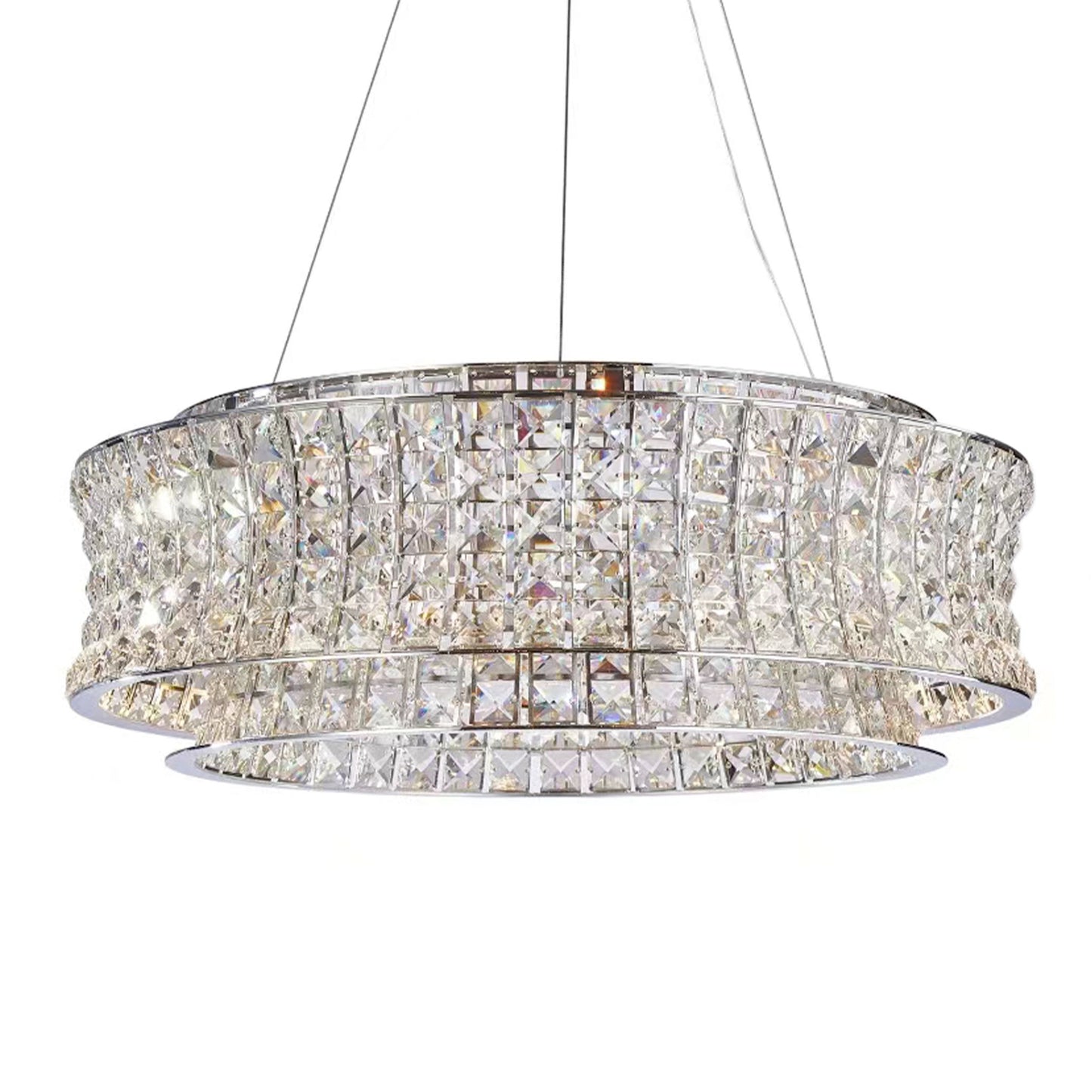 Michael Amini Lighting - Galaxy 24" Round LED Crystal Chandelier - Chrome