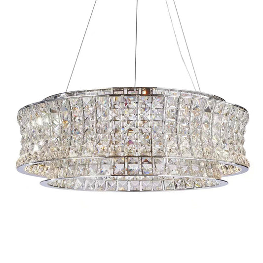 Michael Amini Lighting - Galaxy 24" Round LED Crystal Chandelier - Chrome
