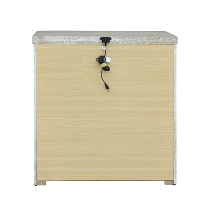 Modern Play - Nightstand With Charging Station - Natural White