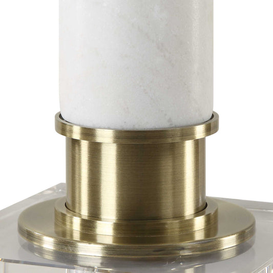 Plinth - White Marble Table Lamp