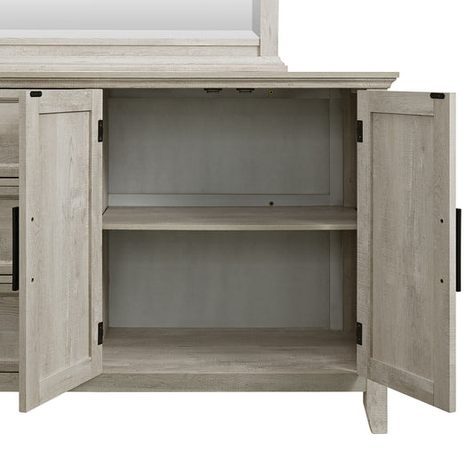 Matias - Bedroom Set With Queen/Full Headboard, Dresser, Mirror & Nightstand