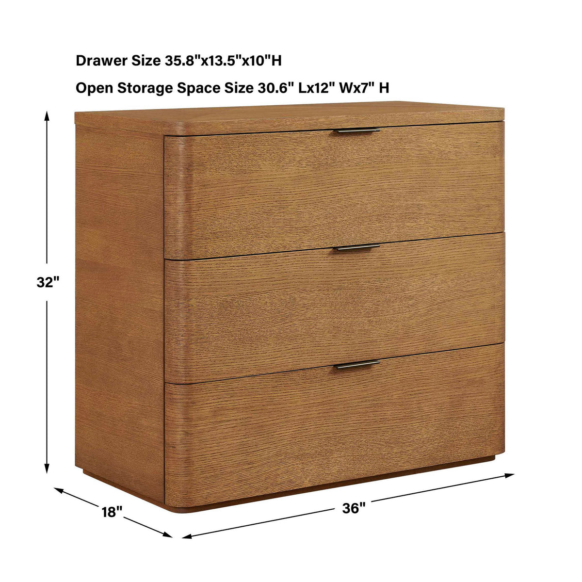 Duluth - Oak 3 Drawer Chest - Woodtone