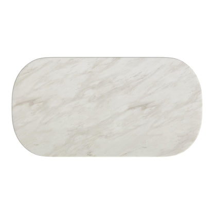 Sylvie - Oval Dining Table With Faux Marble Top