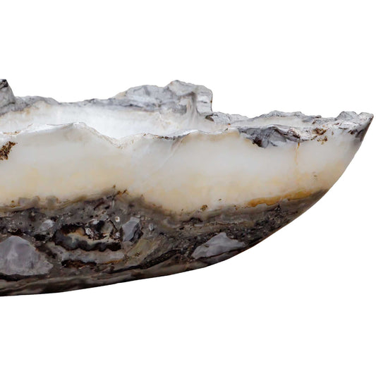 Lunara - Indoor-Outdoor Stone Bowl - Gray / White