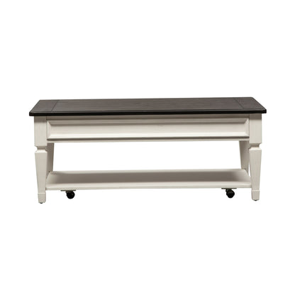 Allyson Park - Rectangular Cocktail Table - Wirebrushed White / Charcoal