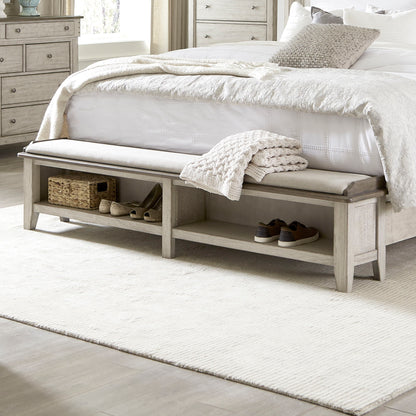 Ivy Hollow - King Panel Footboard - Weathered Linen / Dusty Taupe