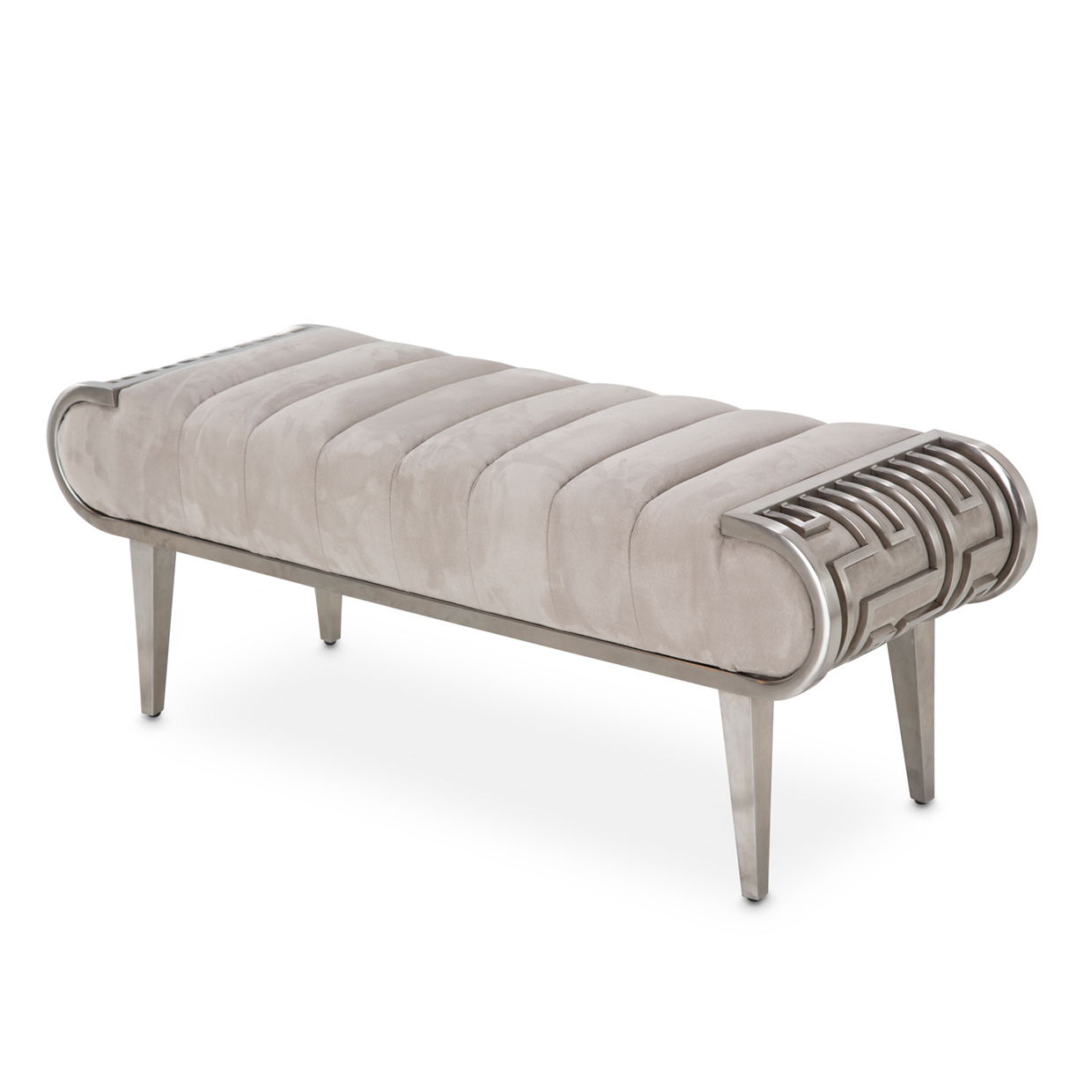 Roxbury Park - Tufted Bench - Stainless Steel