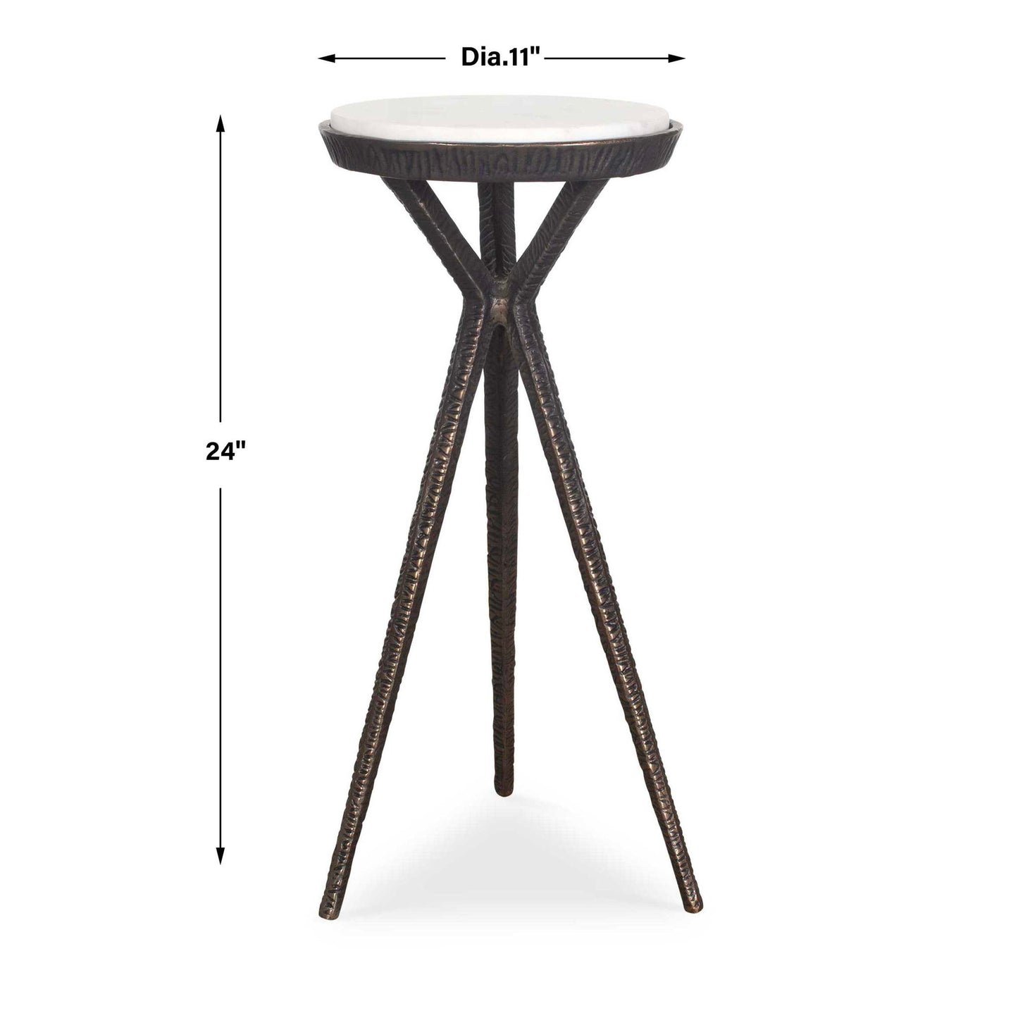 Tilton - Marble Accent Table - Black / White