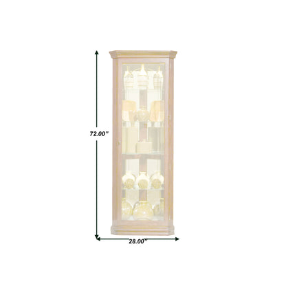 PFC Curios - Mirrored 4 Shelf Corner Curio Cabinet - Victorian Brown