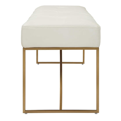 Swale - Ivory Leather Bench