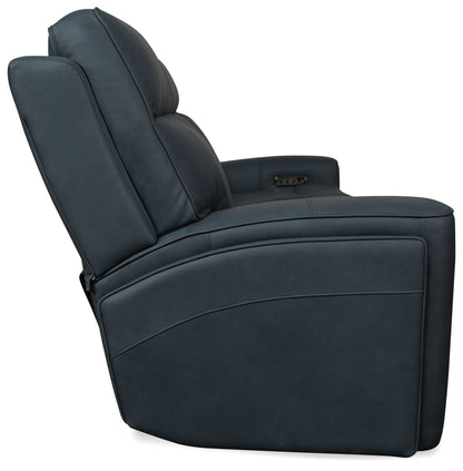MS - Riverton Power Sofa With Power Headrest And Lumbar - Black