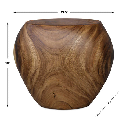 Lomas - Solid Wood Accent Stool - Dark Brown