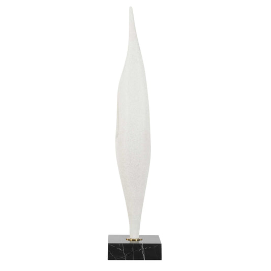 Fluid Drop - Stone Sculpture - White