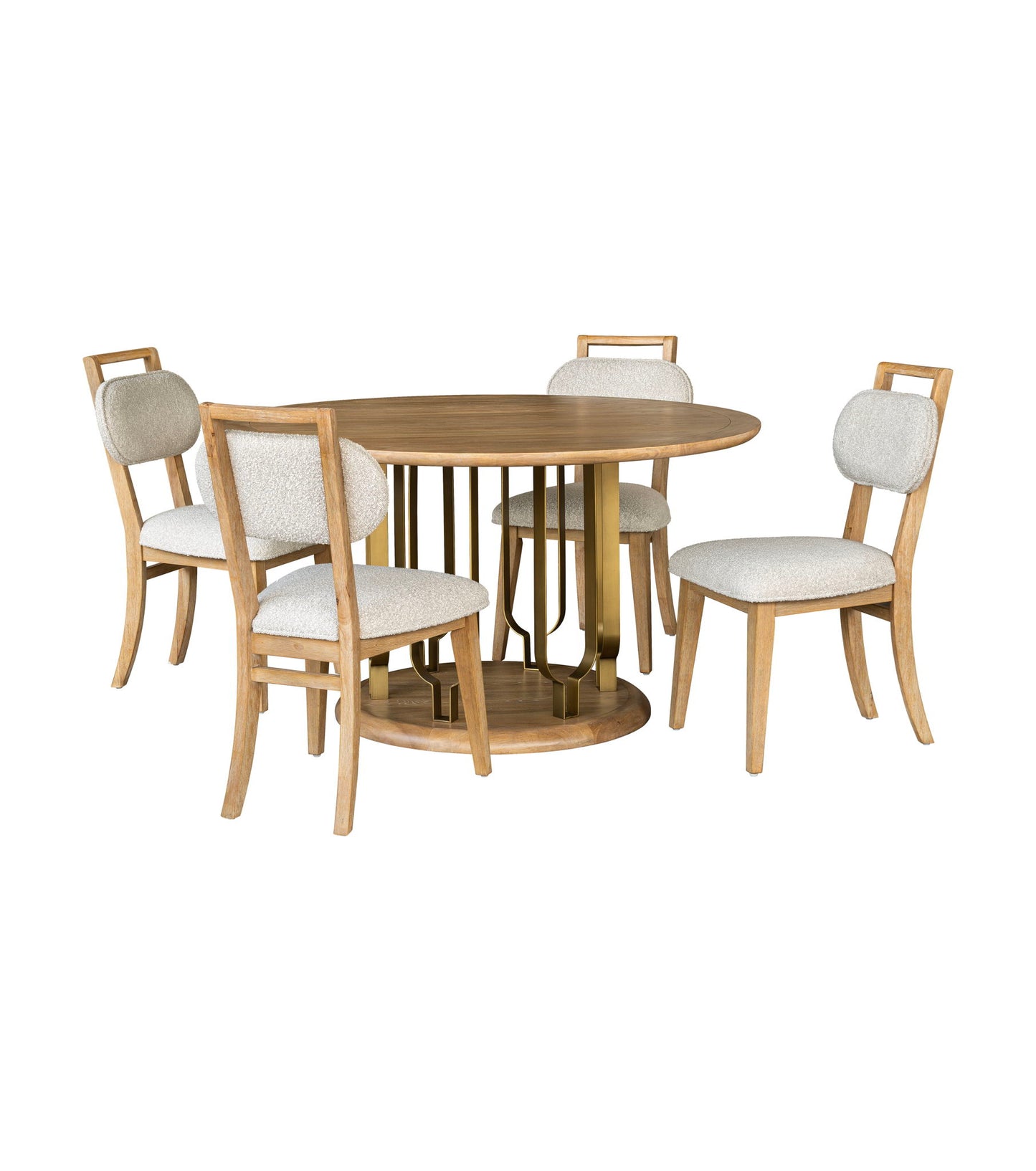 Ryder - Dining Table - Chestnut Elm / Antique Brass
