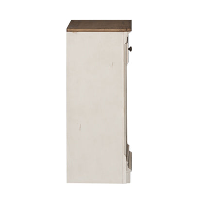 Morgan Creek - Right Pier Base - Antique White / Wirebrushed Tobacco Accents