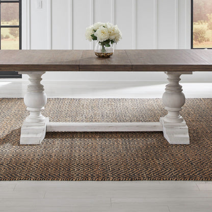 River Place - Trestle Table Base - Riverstone White & Tobacco