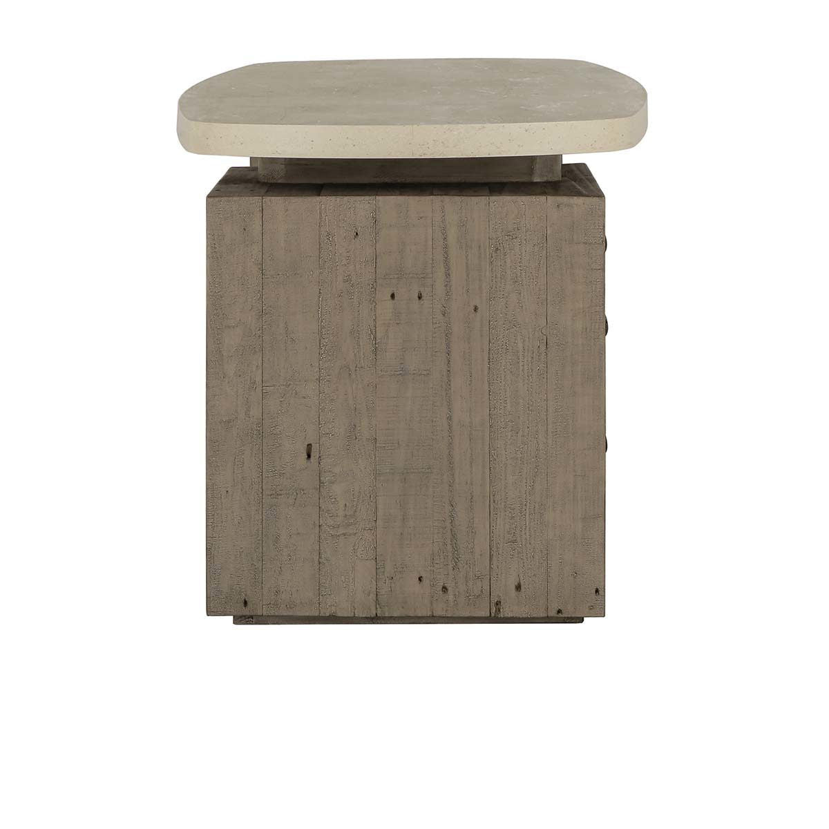 Angus - Solid Wood Desk - Antique White / Distressed Gray