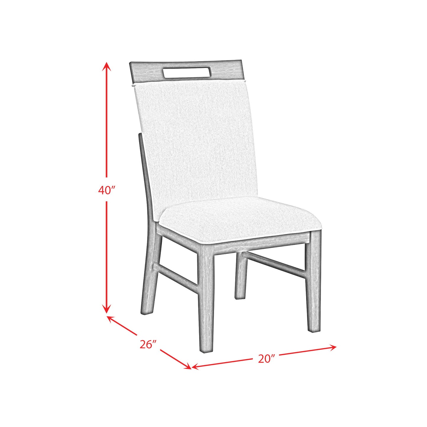 Transcend - Dining Side Chair With Fabric (Set of 2) - Charcoal And Light Gray
