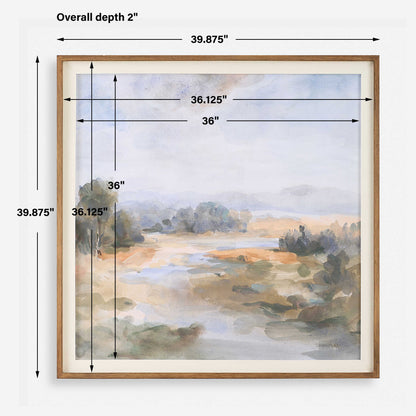 River Afternoon - Landscape Print - Light Brown