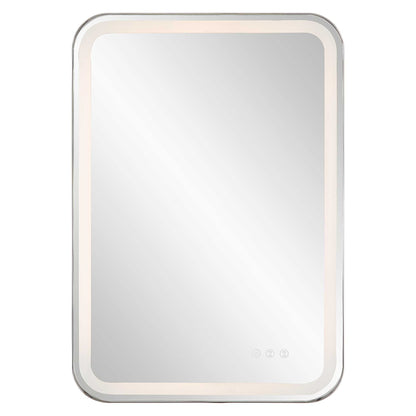 Crofton - Lighted Nickel Vanity Mirror - Gray