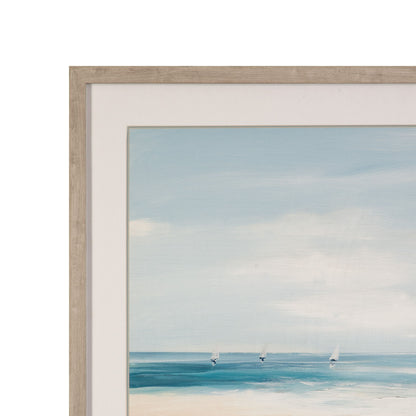Beach Path Framed Print - Blue