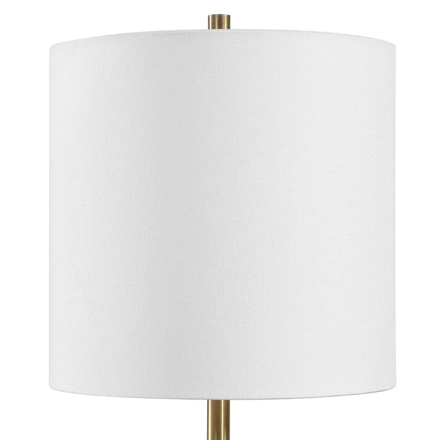 Molena - Brass & Pearly Stone Table Lamp - Brass,Gold,White