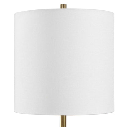 Molena - Brass & Pearly Stone Table Lamp - Brass,Gold,White