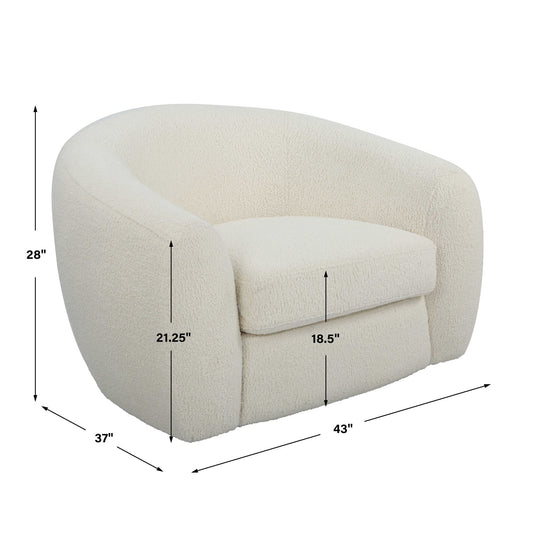 Capra - Art Deco White Swivel Chair