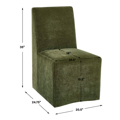Moro - Armless Dining Chair - Moss