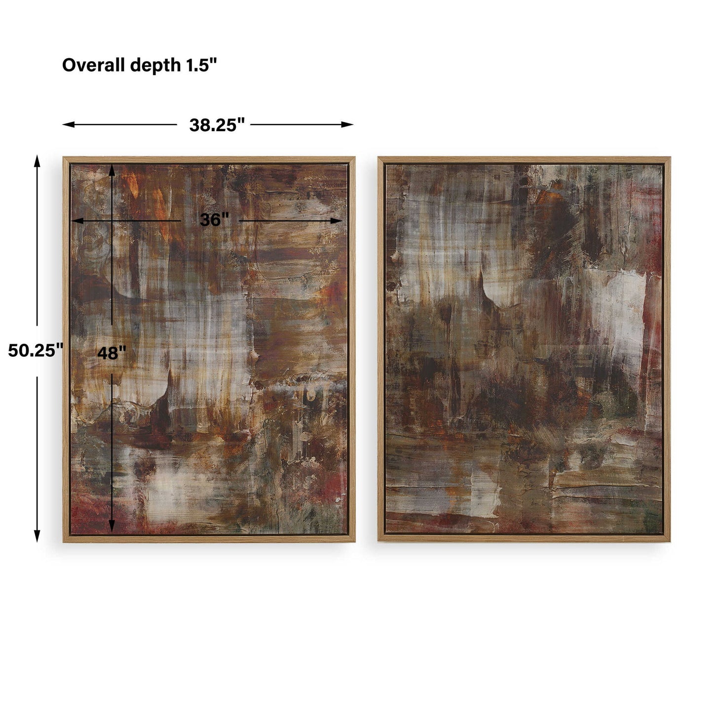 Molten Patina - Framed Canvases (Set of 2) - Dark Brown