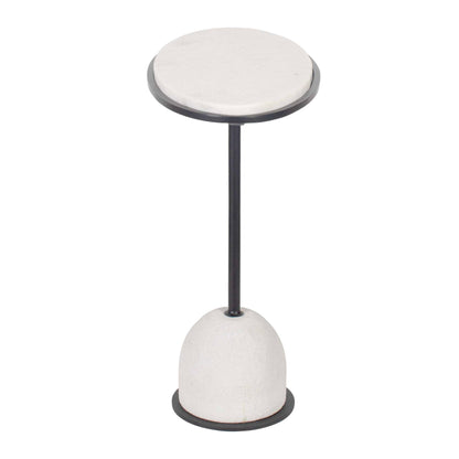 Morro - Marble Side Table - White / Black