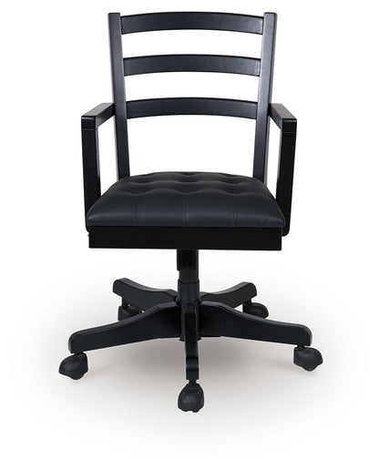 Wildenauer - Home Office Swivel Desk Chair - Brown / Black