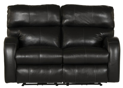 Angelo - Leather Power Reclining Loveseat - Black
