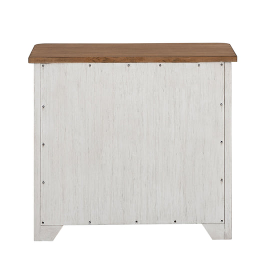 Farmhouse Reimagined - Lateral File - Antique White / Chestnut Tops