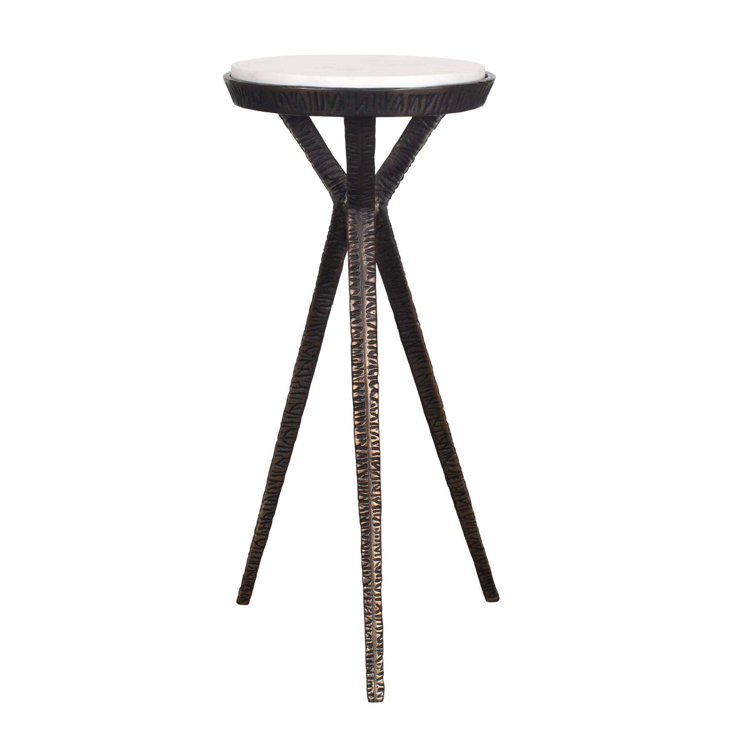 Tilton - Marble Accent Table - Black / White