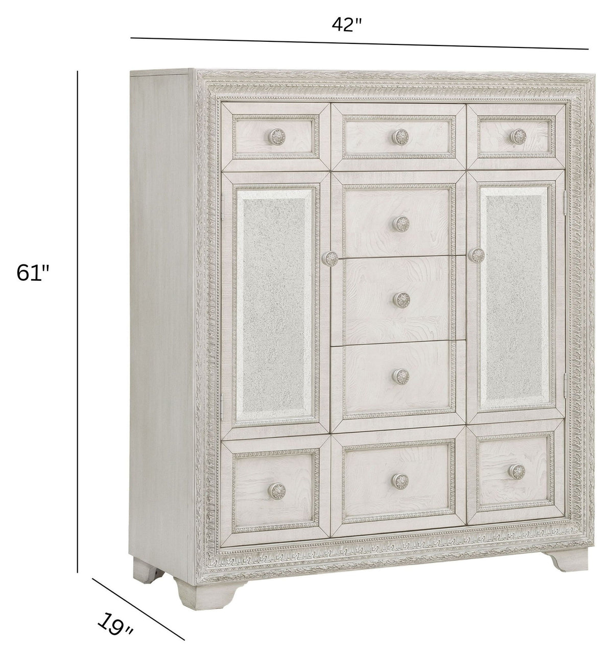 Camila - 9 Drawer Door Chest - Creamy White