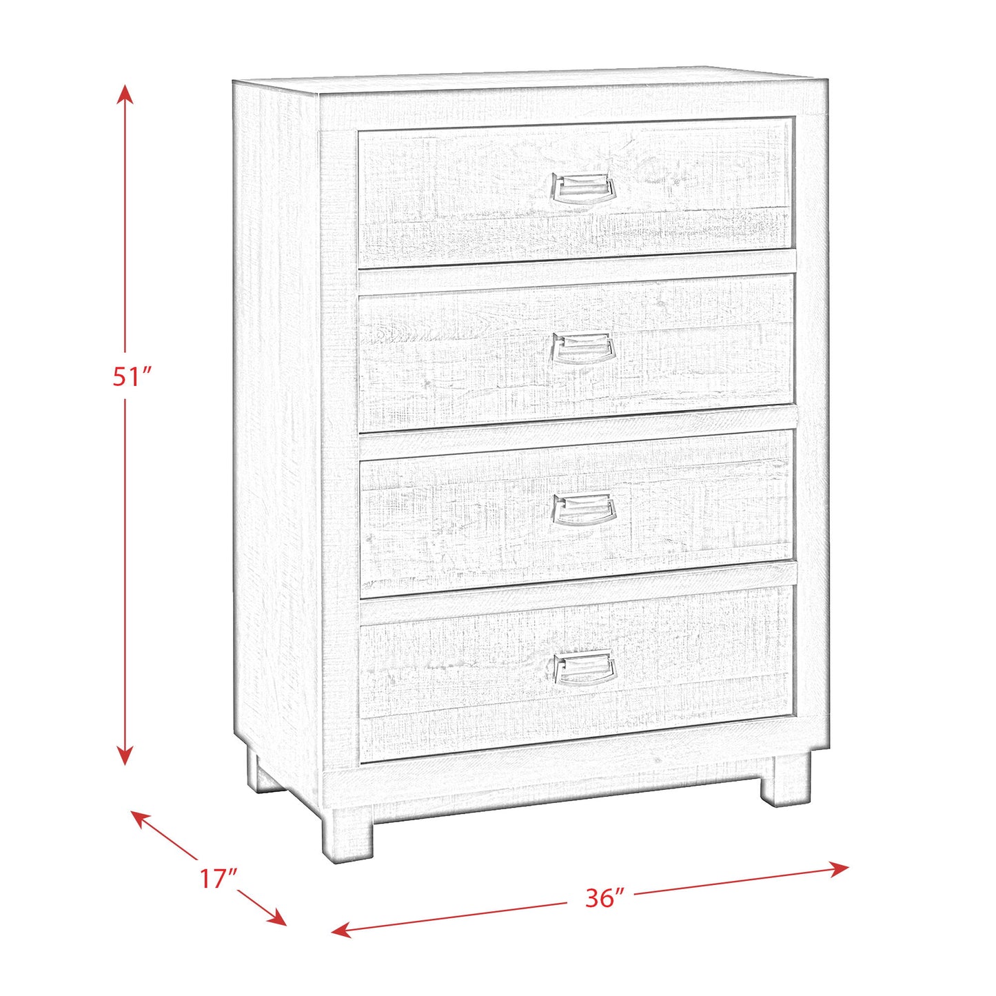 Harlington - 4-Drawer Chest - Dark Chocolate