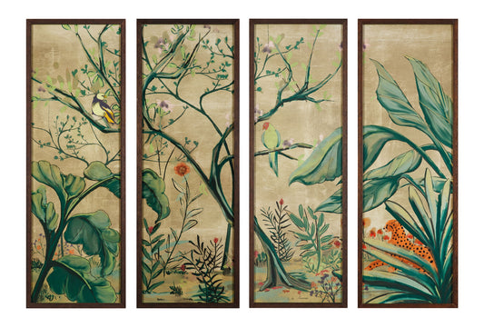 Chinoiserie Framed Print (Set of 4) - Green