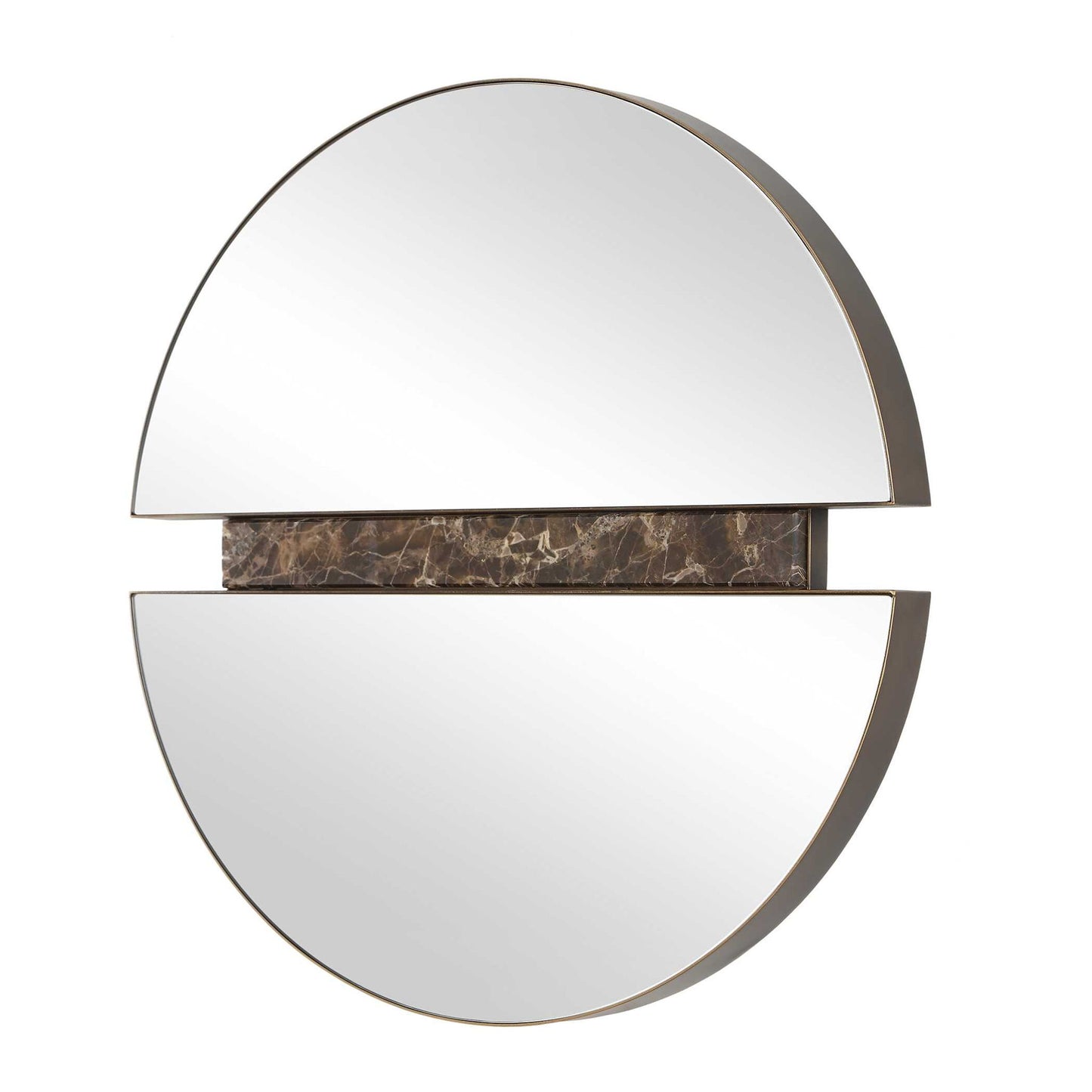 Hanover - Divided Round Mirror - Bronze / Brown