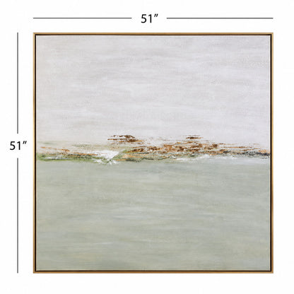 Coastal Horizon Framed Canvas - Green