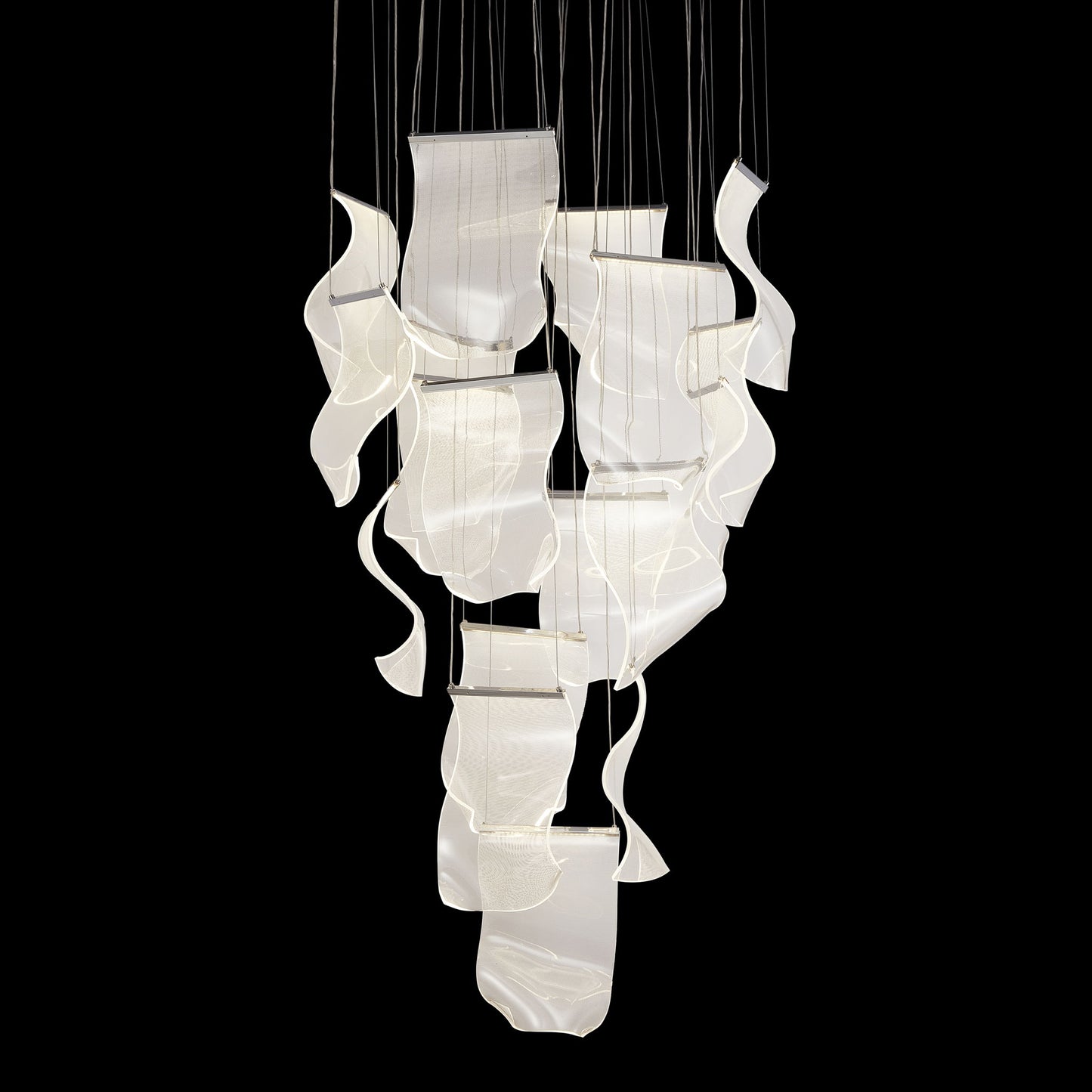 Michael Amini Lighting - Sheer Waves 18-Light Modern LED Chandelier - Chrome