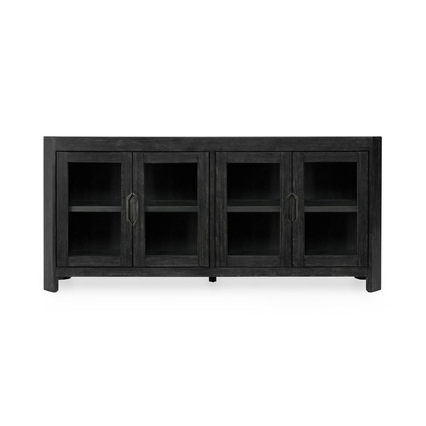 Macarthur - Reclaimed Oak 4 Door Cabinet - Aged Black