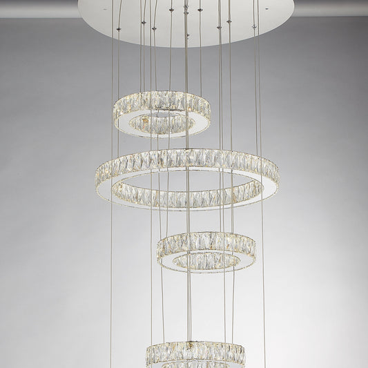 Michael Amini Lighting - Galaxy Modern 49" Crystal Chandelier - Chrome